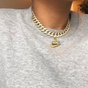 Reworked Nike gold chain choker